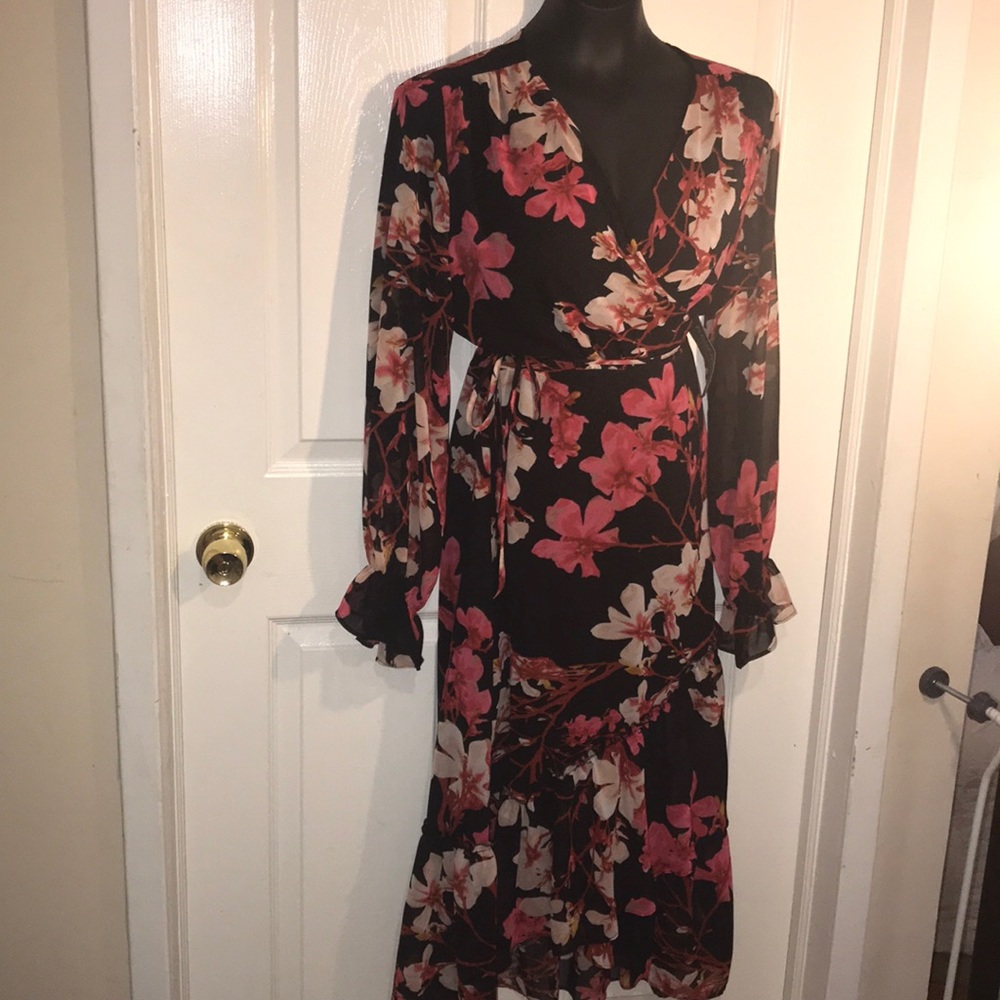 Beautiful floral wrap dress.  Cherry blossom print